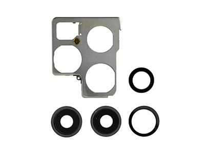 [IP11PRCCNC] Apple iPhone 11 Pro Cover Camera + Vetrino + Frame Nero Kit 3 Camere Completo