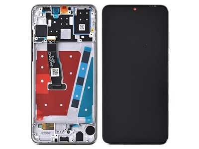 [HWP30LDSO] Huawei P30 Lite Lcd + Touch screen + Frame + Tasti Laterali Pearl White Versione Fotocamera 48MP