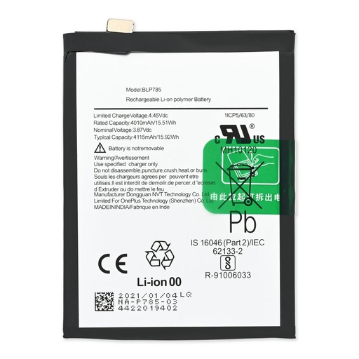 [OPN5GBATTO] OnePlus ONE PLUS NORD BATTERIA ORIGINALE