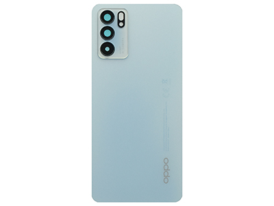 [OPOR65BCO] Oppo RENO 6 5G Cover Batteria + Vetrino Camera + Adesivi Arctic Blue
