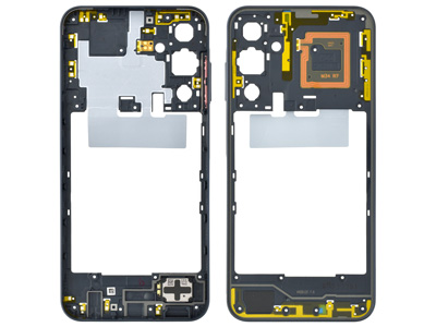 [SG0A25GFO] Samsung GALAXY A25 5G Guscio frontale + Frame Supporto Lcd + Antenna NFC + Tasto Volume Black