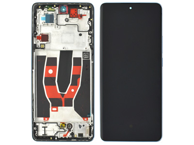 [OPR105DSO] Oppo RENO 10 5G Lcd + Touchscreen + Frame + Tasti Laterali Ice Blue