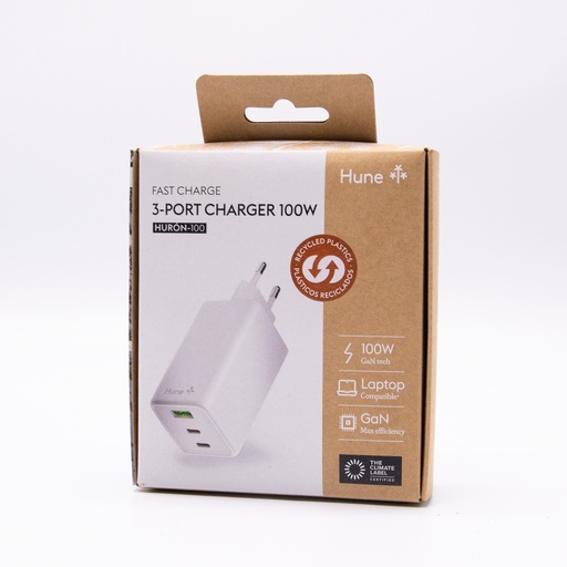 [7798397481344] Caricatore da Muro HUNE HURON 100W - 2 x USB-C + 1 x USB-A