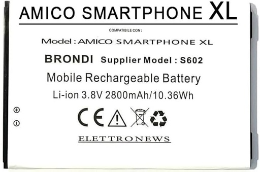 [BNASXLBTC] Brondi AMICO SMARTPHONE XL BATTERIA COMPATIBILE