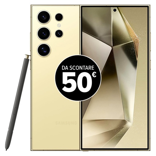 [SAMGALS24ULT5G512TTNGLL23] Samsung Galaxy S24 Ultra 5G (512 GB) Titanio Giallo - Grado Estetico: Ottimo - Batteria Standard