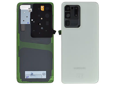 [SGS20UBCO] Samsung GALAXY S20 ULTRA 5G Cover Batteria in vetro + Vetrino Camera + Microfono Cloud White