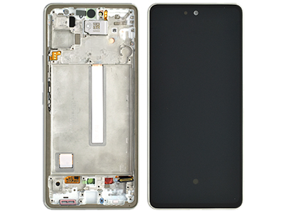 [SGA535DSOAB] Samsung Galaxy A53 5G Service Pack LCD + Touchscreen + Frame + Tasti Laterali + Altoparlante - Bianco GH82 - 28025B