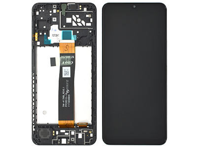 [SGA04SDSON] Samsung Galaxy A04S Service Pack LCD + Touchscreen + Frame + Switch Tasti Volume - Nero GH82 - 29806A