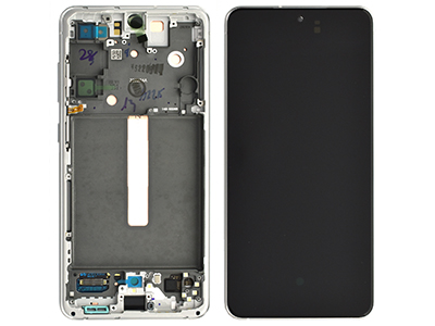 [SGS21FEDSOB] Samsung Galaxy S21 FE Service Pack LCD + Touchscreen + Frame + Tasti Laterali Bianco GH82 - 26420B