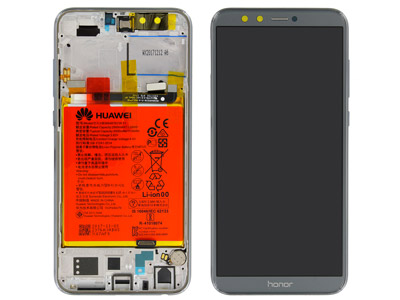 [HN009LDSOG] Honor Honor 9 Lite Service Pack LCD + Touchscreen + Frame + Batteria + Tasti Lat. + Altoparlante + Vibrazione Grigio - 02351SNR