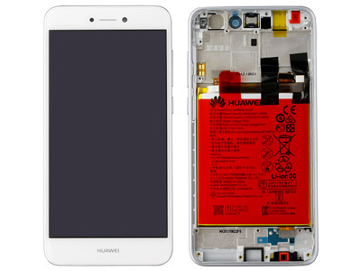 [HWP8L17DSOB] Huawei P8 Lite 2017 Service Pack LCD + Touch screen + Frame + Tasti Laterali Bianco - 02351CVY