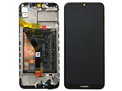 [HWY619DSON] Huawei Y6 2019 Service Pack LCD + Touchscreen + Frame + Batteria + Vibrazione + Altoparlante + Switch Tasti Laterali Nero - 02352LVM