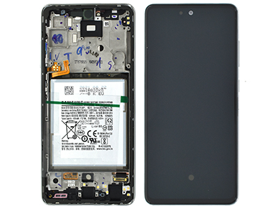 [SG0A52DSOB] Samsung Galaxy A52 - Lcd + Touchscreen + Frame + Batteria + Tasti Laterali Awesome White