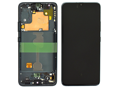 [SG0A90DSON] Samsung Galaxy A90 - Service Pack LCD + Touchscreen + Altoparlante + Tasti Laterali + Vibrazione Nero GH82 - 21092A